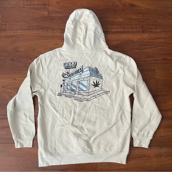 Tilly's Shirts New Fresh Vibes Tillys Pure Smoke Cream Hoodie